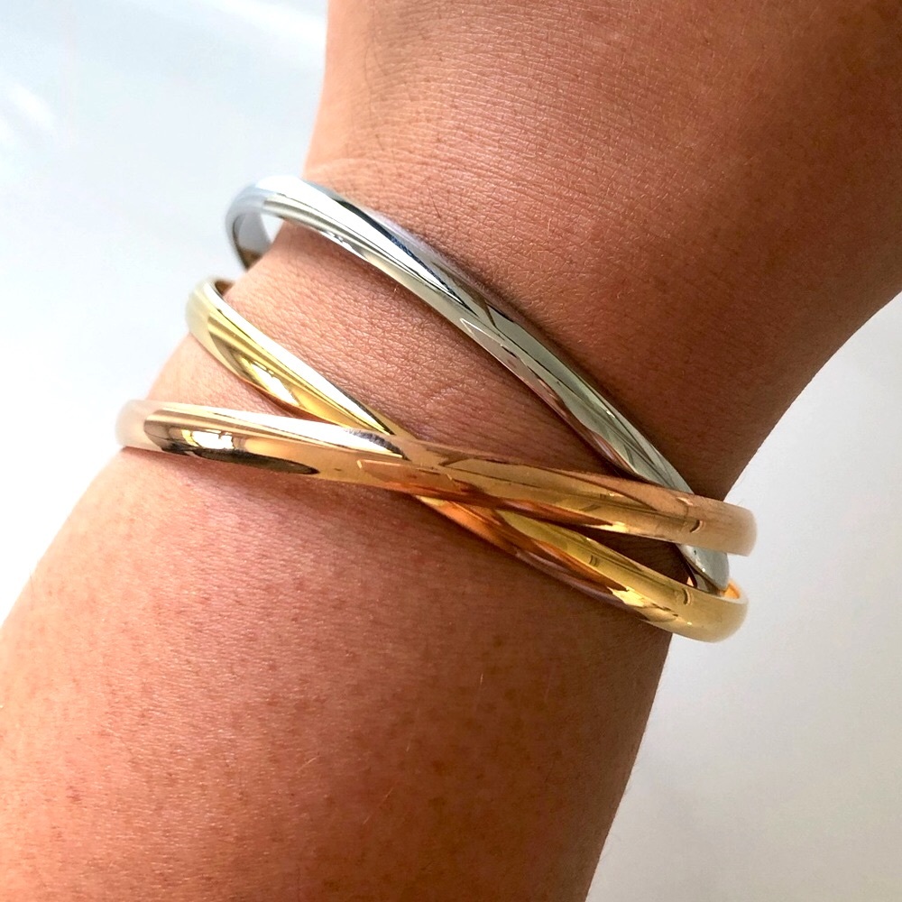 Tri Color Trinity Rolling Bracelet